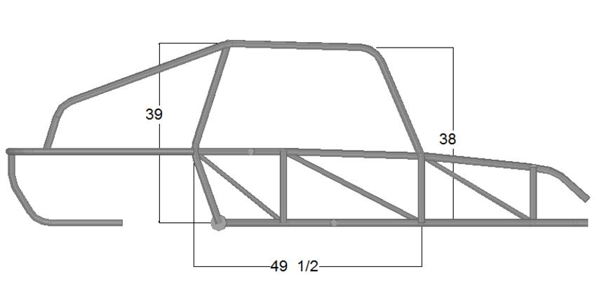 Coal Cracker - Side View Dimensions
