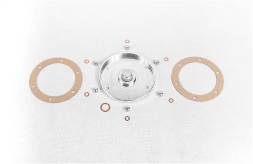 MST - POLISHED - BILLET OIL SUMP COVER PLATE WITH GASKETS & DRAIN PLUG
