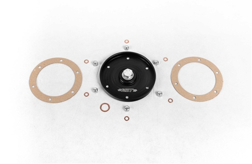 MST - BLACK - BILLET OIL SUMP COVER PLATE WITH GASKETS & DRAIN PLUG