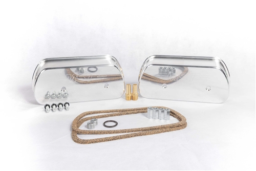 MST - POLISHED - BILLET ALUMINUM VALVE COVERS WITH VENTS - USES STOCK VALVE COVER GASKETS