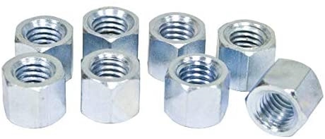 BUG PACK B250520 - HD RACING EXHAUST NUTS, SILVER ZINC PLATED, SET OF 8, 8MM-1.25 THREAD, 11MM HEAD