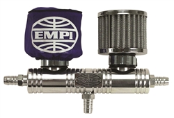 EMPI 16-2049 - BILLET BREATHER TUBE WITH BLUE FILTER COVERS