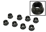 EMPI 17-2988 - 12 POINT 8MM ENGINE NUTS, BLACK, 8 PCS, 8MM-1.25 THREAD, USES 10MM 12 POINT SOCKET