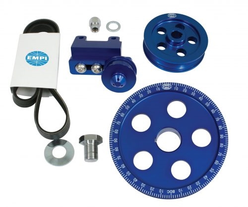 EMPI 18-1070 - SERPENTINE BELT PULLEY SYSTEM (BLUE ANODIZED)