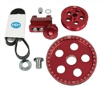 EMPI 18-1071 - SERPENTINE BELT PULLEY SYSTEM (RED ANODIZED)