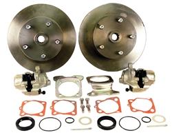 EMPI 22-2910-F - DELUXE HEAVY DUTY REAR DISC BRAKE KIT WITHOUT EMERGENCY BRAKE - ROTORS DOUBLE DRILLED - 5X130 WITH 14X1.5MM THREADS & 5X4.75 WITH 12MM THREADS - SWING AXLE 1958-1967