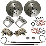 EMPI 22-2914-F - REAR DISC BRAKE KIT WITH E-BRAKE & HD CALIPER BRACKETS - DOUBLE-DRILLED 5X130 WITH 14X1.5MM THREADS / 5X4.75  WITH 12MM THREADS - I.R.S. 73-79