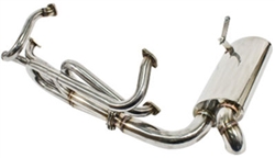 EMPI 3255 - Stainless Steel Sideflow Merged Exhaust System w/ S/S Muffler (w/ Flanges), Type 2, 1968-1971