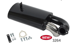 EMPI 3264 - Black w/ Stainless Steel Tip Sideflow Muffler Only, Bug 66-73, 1300-1600cc Fits EMPI P/N 3263 & 3485 Exhaust Systems