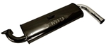 EMPI 3666 - Single Quiet Black with Chrome Tip - Type 2, 63-71 - SMALL 3 BOLT MUFFLER ONLY