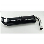 EMPI 3668 - Single Quiet Black with Chrome Tip - Type 3 - SMALL 3 BOLT MUFFLER ONLY