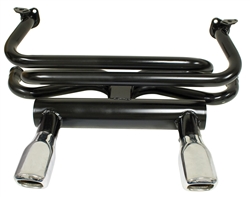 EMPI 3675 - Square-Tip Exhaust, Black w/ Chrome Square Tips, 1 3/8" tubing, Bug & Ghia, 1300-1600cc, 66-73