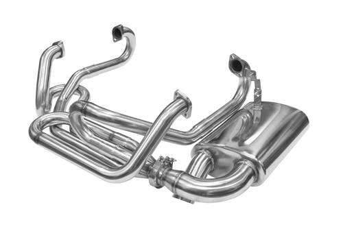 EMPI 3769 - S/S Sideflow Merged Exhaust System w/ Muffler, Bug 66-73 Upright Engines Only, 1300-1600cc