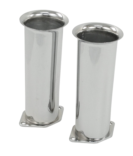 6" CHROME VELOCITY STACKS - FITS EMPI HPMX, WEBER IDF, DRLA DELLORTO CARBS - EMPI 43-6056