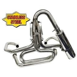 EMPI 56-3752 - EMPI 1 1/2  Stainless Steel Off-Road Competition Exhaust Systems w/ Stainless Steel Racing Muffler