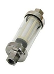 UNIVERSAL GLASS SEE THROUGH INLINE FUEL FILTER