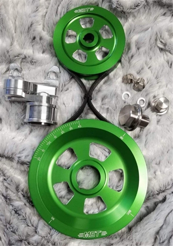 MST - KELLY GREEN- RENEGADE - COMPLETE SERPENTINE PULLEY SYSTEM