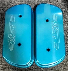 MST - OCEAN BLUE - BILLET ALUMINUM VALVE COVERS WITH VENTS - USES STOCK VALVE COVER GASKETS