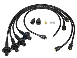 8MM TAYLOR SPIRO SPARK PLUG IGNITION WIRES - BLACK - VIRGIN SILICONE JACKET & CORE