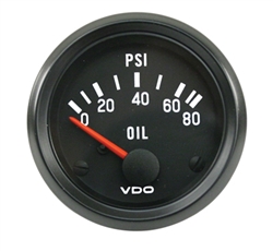 VDO V350040 - VDO BLACK COCKPIT - OIL PRESSURE GUAGE - ELECTRICAL - 0-80 PSI