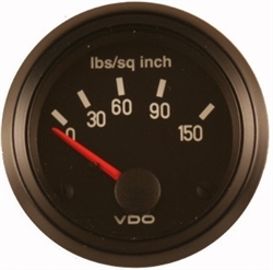 VDO V350041 - BLACK COCKPIT SERIES GAUGES - OIL PRESSURE GAUGE, 0-150 PSI