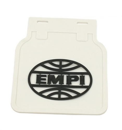 Mud Flaps  - White w/Black  Logo  - Bug  -  Pair  -  15-1091