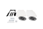 Mud Flaps  - White w/Black  Logo  - Bus Through 1972  -  Pair  -  15-1093
