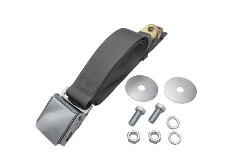 2 Point Lap Belt w/ Chrome Latch Buckle w/Hardware   -   Universal  72'  -  Grey -  Each  -  18-1028