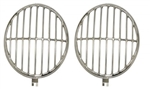 Stainless Steel Headlight Stone Guards  - Pair  - Bug 1966 and earlier -  356 Porsche  -  18-1112