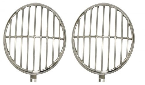 Stainless Steel Headlight Stone Guards  - Pair  - Bug 1966 and earlier -  356 Porsche  -  18-1112
