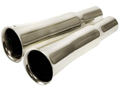 CHROME EXHAUST TIPS - FLARED - PAIR